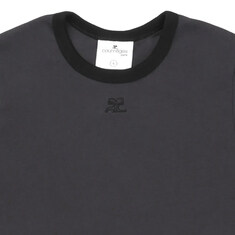 25SS 로고 자수 콘트라스트 티셔츠 데님블랙 125JTS017JS0203 B155 썸네일 3