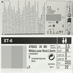 논현 더팩토리 25FW 살로몬 XT-6 스니커즈 / 화이트 루나 락 리버티 (L47820300) 썸네일 9