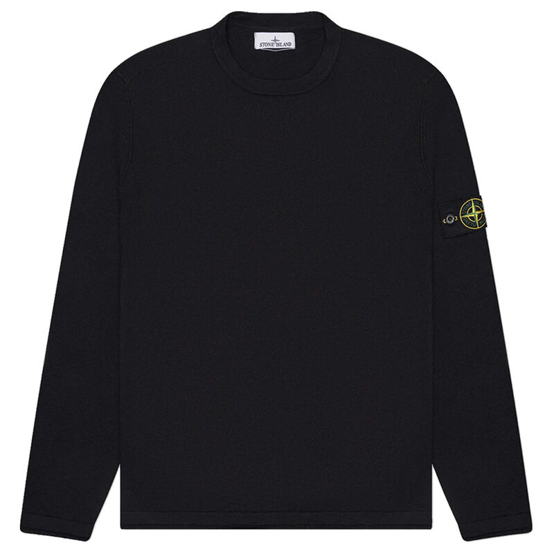 스톤 25SS 와펜 패치 니트 블랙 K1S15 5100052 S00B0 V0029 - Stone Island