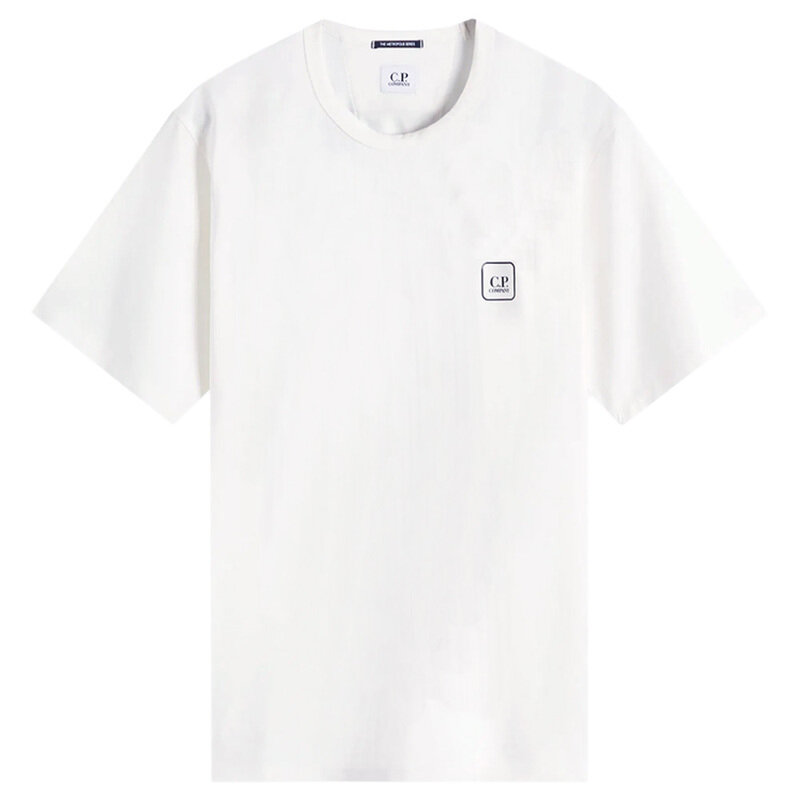CP 25SS 백로고 코튼 반팔 티셔츠 화이트 18CLTS049A 006370W 103 - CP company