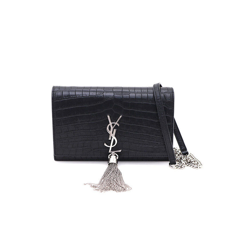 생로랑 452159 크로커다일 케이트 테슬 WOC 크로스백kk22107764 - Saint Laurent