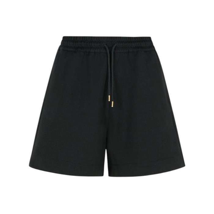 몽클레어 로고 패치 코튼 반바지 블랙 8H00011 89A1K 999 - Moncler