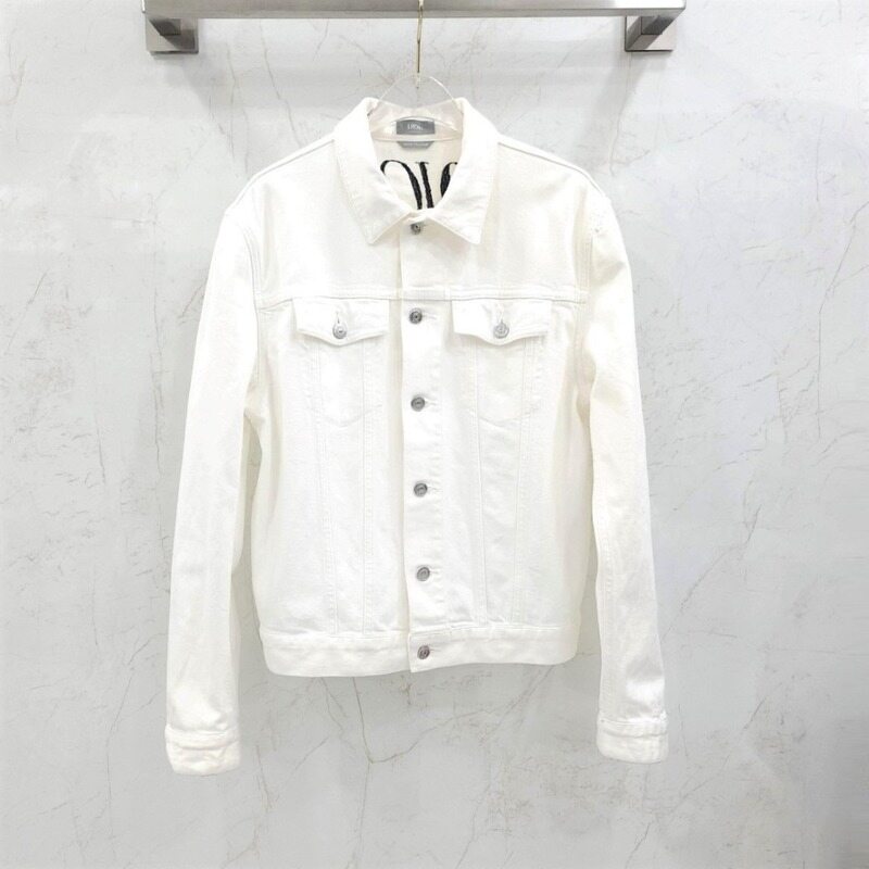 [럭스유] 52 / 디올 알렉스폭스턴 화이트 백로고 데님 자켓 013D483AY979 - Christian Dior
