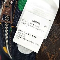 [럭스유] (새상품) 36 / 루이비통 X 쿠사마 야요이 도트 데님 스커트 썸네일 5