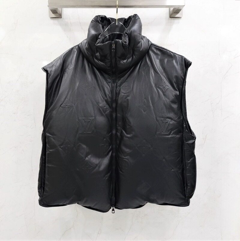 [럭스유] M / 루이비통 한정판 모노그램 보이 푸퍼 레더 조끼 - Louis Vuitton