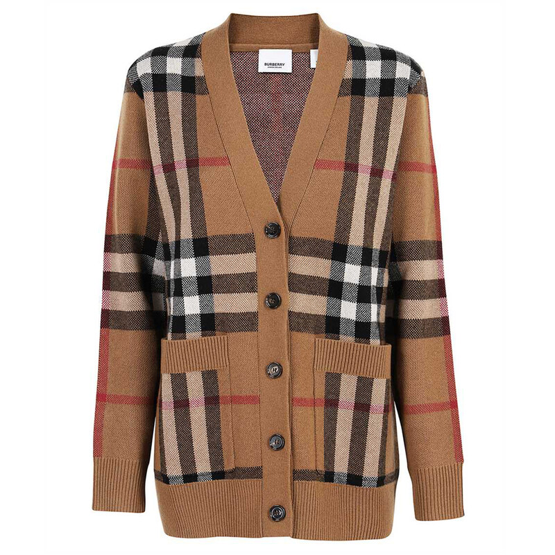 14주년 윌라 WILLAH 체크 가디건 버치브라운 8043372 - Burberry