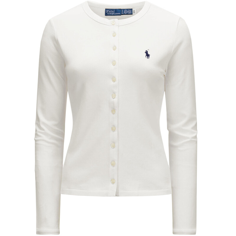 25FW 포니 자수 크루넥 가디건 화이트 211941175 004 - Polo Ralph Lauren