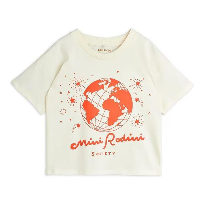 25FW 미니로디니 지구 반팔티셔츠 2562011811 White - Mini Rodini