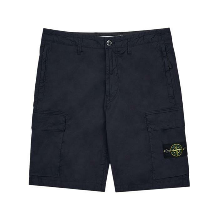 스톤아일랜드 와펜 패치 레귤러핏 버뮤다 숏팬츠 네이비 L100L08 S0003 V0020 - Stone Island