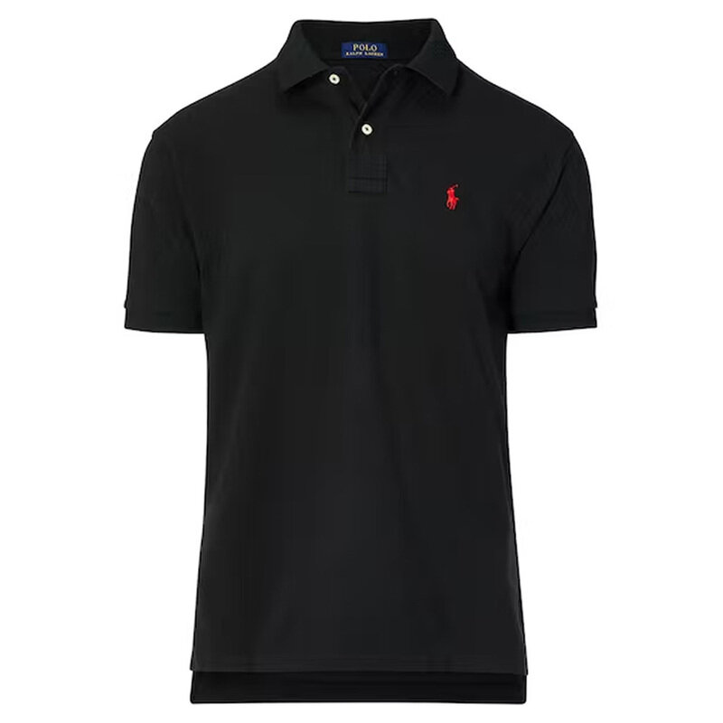 폴로 25SS 포니 로고 자수 카라 티셔츠 블랙 710782592 001 - Polo Ralph Lauren