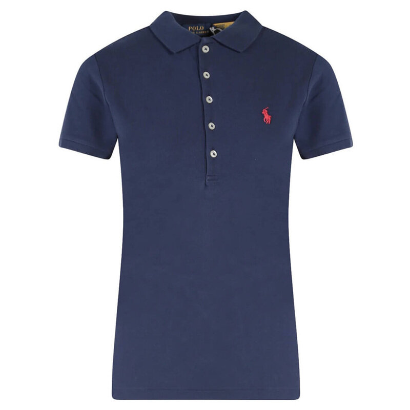 폴로 25SS 포니 로고 자수 슬림핏 카라 티셔츠 네이비 211870245 002 - Polo Ralph Lauren