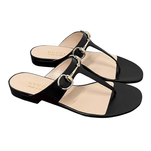 압구정 더팩토리 25SS 구찌 홀스빗 T스트랩 샌들 / 블랙 (816590 C9D00 1000) - Gucci