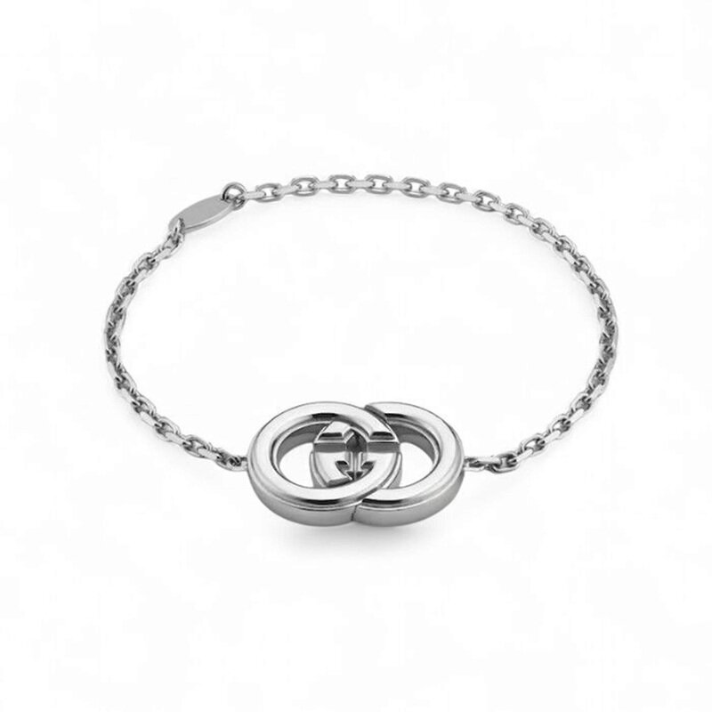 구찌 인터로킹 팔찌 실버컬러 팔라듐브래스 837162 I4601 0926 - Gucci
