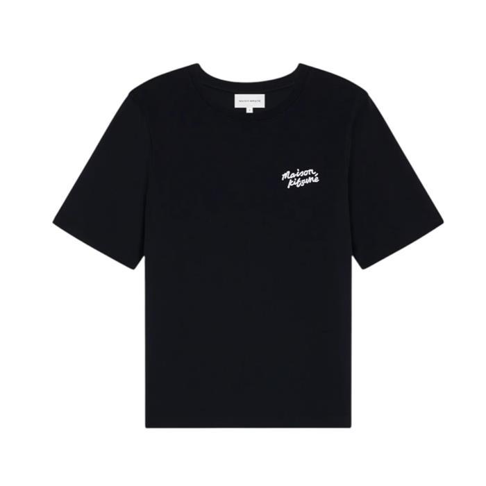 메종키츠네 핸드라이팅 컴포트 티셔츠 블랙 MW00126KJ0119 O197 - Maison Kitsune