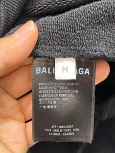 [M Size] 발렌시아가 웨이브로고 후드티 블랙 새상품급 썸네일 4