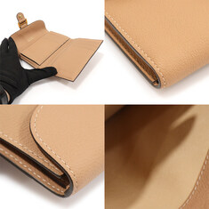 DELVAUX(델보) AB0493AAU024FDO 핑크 베이지 비죵 로데오 카프스킨 브리앙 컴팩트 반지갑 썸네일 5