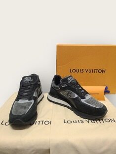 [중고명품/루이스잇] 8.5 / 루이비통 블랙 메쉬 LV 스웨이드 런어웨이 스니커즈 썸네일 7