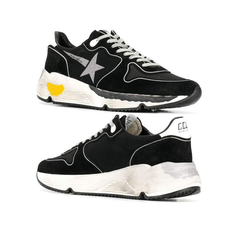 14주년 러닝 오버솔 스니커즈 블랙/실버 G34MS963 A2 - Golden Goose
