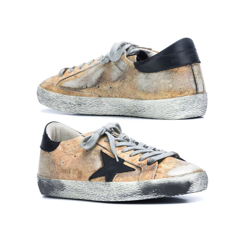 14주년 슈퍼스타 코르크 프린트 로우탑 G29MS590 A68 - Golden Goose