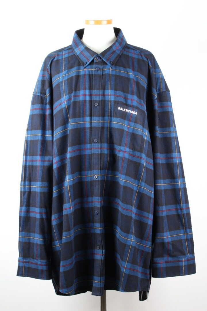 발렌시아가 체크 플란넬 오버 셔츠 1size(110) - Balenciaga