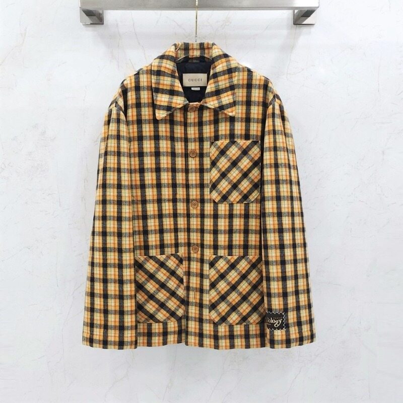 [럭스유] 44 / 구찌 멀티컬러 울 체크 자켓 660358 - Gucci