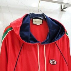 [럭스유] L / 구찌 GG 웹 디테일 테크니컬 삼선 저지 후드티 653373 썸네일 2