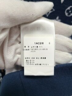 [중고명품/루이스잇] S / 루이비통 네이비 모노그램 풀 타월링 니트 후드티 썸네일 4