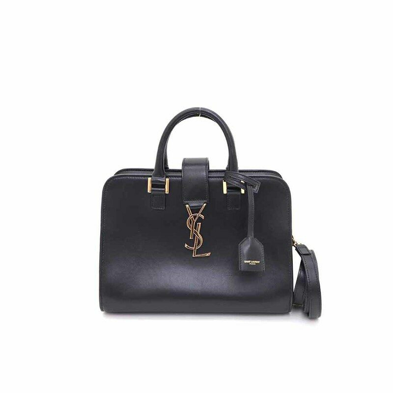 생로랑 568853 카바스 베이비 금장 블랙 토트백 겸 숄더백kk68138564 - Saint Laurent