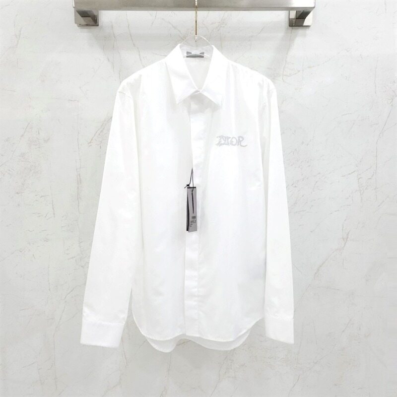 [럭스유] 39 / 디올 X 피터 도이그 화이트 자수 드레스 셔츠 143C595B1581 - Christian Dior