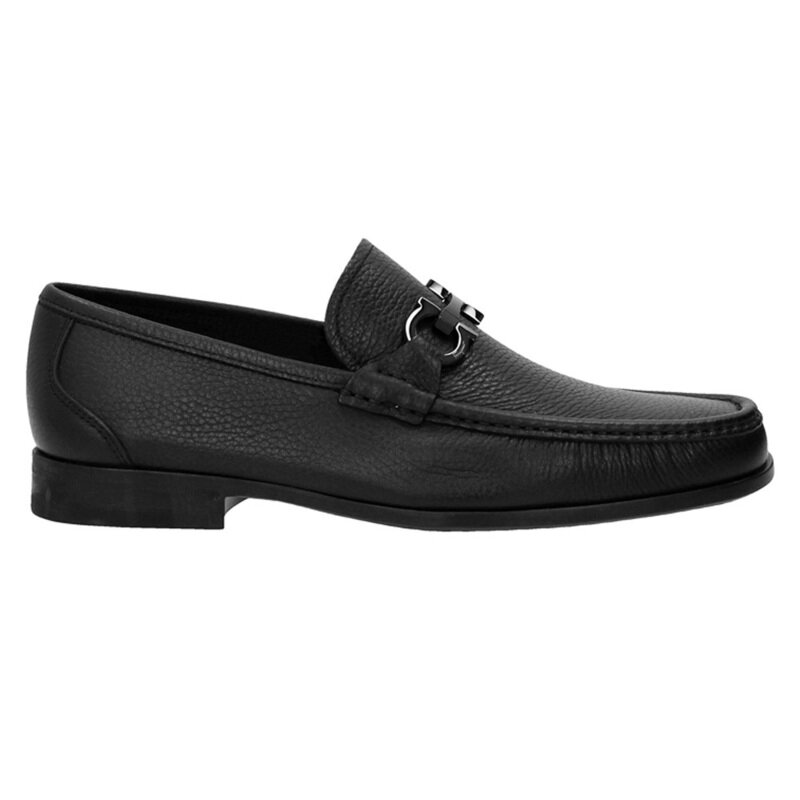 페라가모 25FW GRANDIOSO 은장 더블 간치니 로퍼 블랙 0642848 - Salvatore Ferragamo