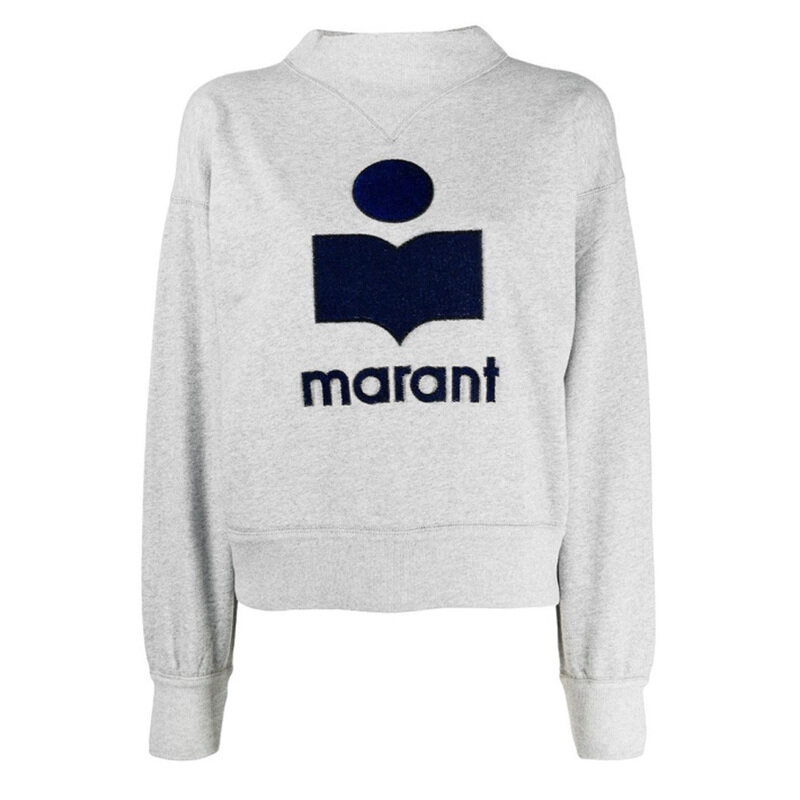 14주년 모비 MOBY 벨벳 로고 자수 기모 맨투맨 그레이 SW0033 20A054E 02GY - Isabel Marant