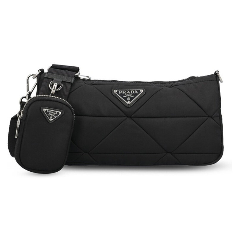 프라다 25FW 삼각로고 테수토 퀄팅 패딩 숄더크로스백 블랙 1BC237 RDJN F0002 - Prada