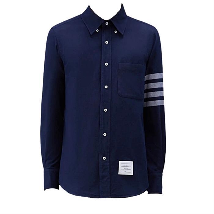 톰브라운 솔리드 플란넬 셔팅 4바 네임택 스트레이트 핏 셔츠MWL272A 05245 415 - Thom Browne