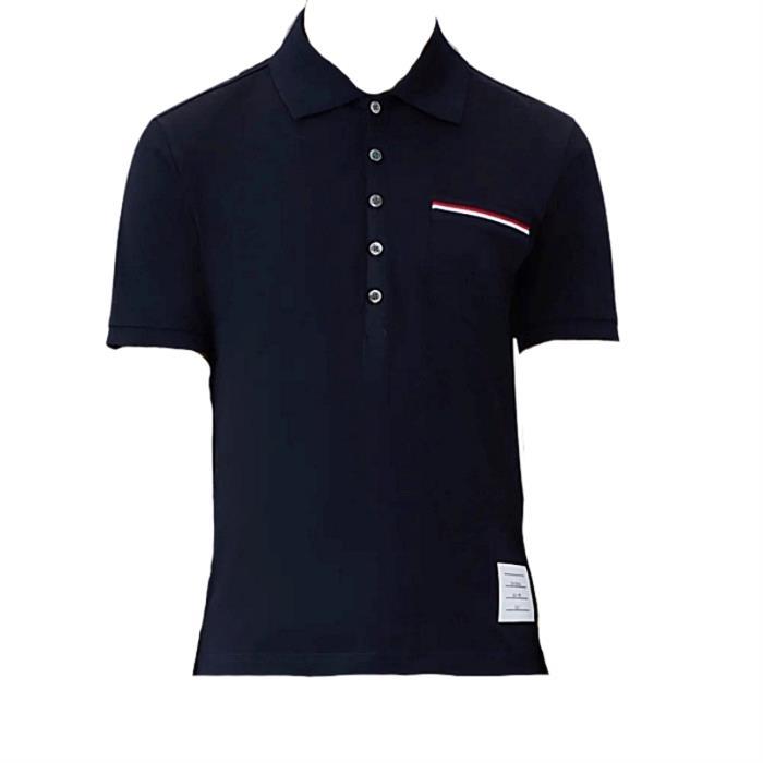 톰브라운 RWB 포켓 트리밍 반팔 카라티 MJP022A 01455 415 - Thom Browne