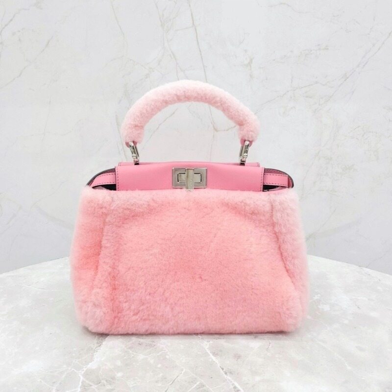 [럭스유] 펜디 피카부 핑크 시어링 미니 - Fendi
