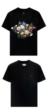 [우영미] 플라워 백로고 반팔 티셔츠 블랙 남성 티셔츠 W253TS06708B / TTA 썸네일 3