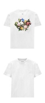 [우영미] 플라워 백로고 반팔 티셔츠 화이트 남성 티셔츠 W253TS06701W / TTA 썸네일 3