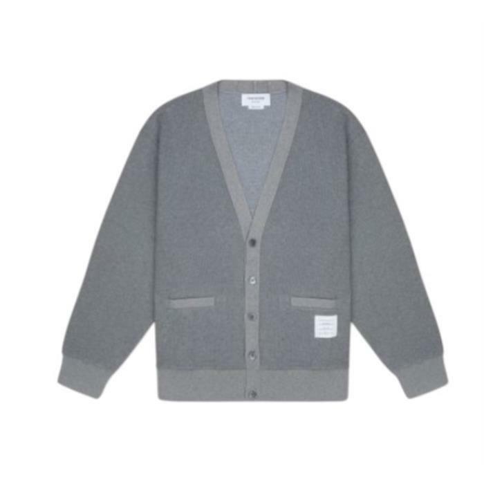 톰브라운 코튼 4바 브이넥 카디건 MJT513A J0191 055 - Thom Browne