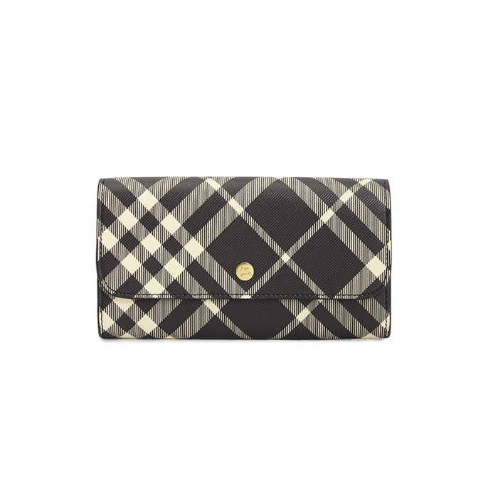 버버리 체크 롱 월렛 블랙 8095269 - Burberry
