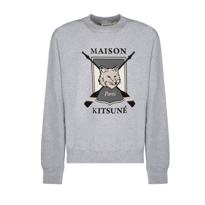 메종 키츠네 컬리지 폭스 컴포트 스웨트셔츠 라이트 그레이 LM00309KM0307 H120 - Maison Kitsune