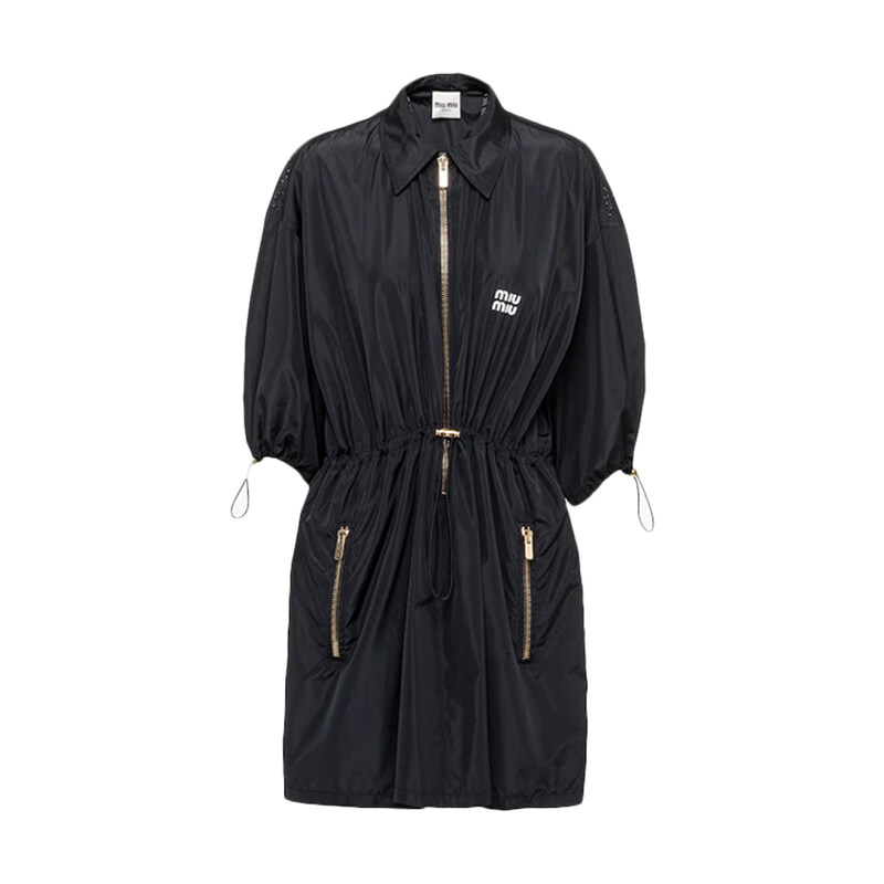 25FW 테크니컬 실크 미니 드레스 블랙 MF4806 121G F0002 - Miu Miu
