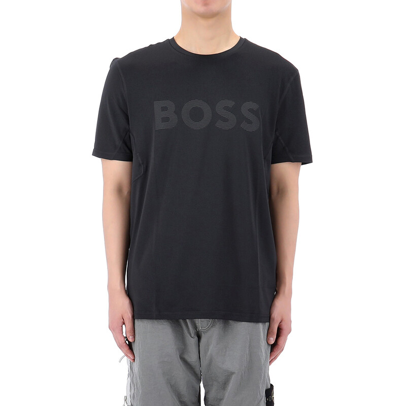국내배송 휴고보스 L사이즈 럭키찬스 빅 로고 액티브 반팔 티셔츠 50531244 402 - Hugo Boss