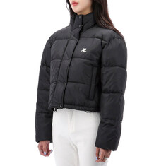 국내배송 꾸레쥬 로고 자수 크롭 패딩 323CMA106PL0112 BLACK 썸네일 2