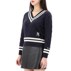 국내배송 스포티앤리치 47 양키스 세리프 케이블 니트 WS011505631BL32 썸네일 2