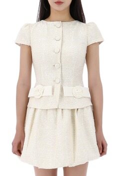 국내배송 셀프포트레이트 부클 보우 디테일 미니 원피스 RS25033SC CREAM 썸네일 5