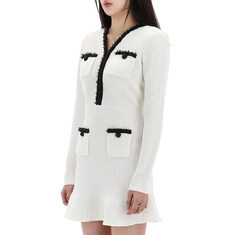 국내배송 셀프포트레이트 펄 트림 니트 미니 원피스 RS25087SW WHITE 썸네일 2