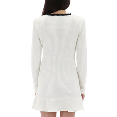 국내배송 셀프포트레이트 펄 트림 니트 미니 원피스 RS25087SW WHITE 썸네일 3