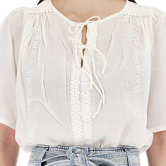 국내배송 루이스미샤 44사이즈 럭키찬스 MARINE 마린 반팔 블라우스 WRIS23B0243 OFFWHITE 썸네일 2