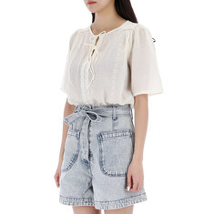 국내배송 루이스미샤 44사이즈 럭키찬스 MARINE 마린 반팔 블라우스 WRIS23B0243 OFFWHITE 썸네일 3