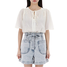 국내배송 루이스미샤 44사이즈 럭키찬스 MARINE 마린 반팔 블라우스 WRIS23B0243 OFFWHITE 썸네일 5